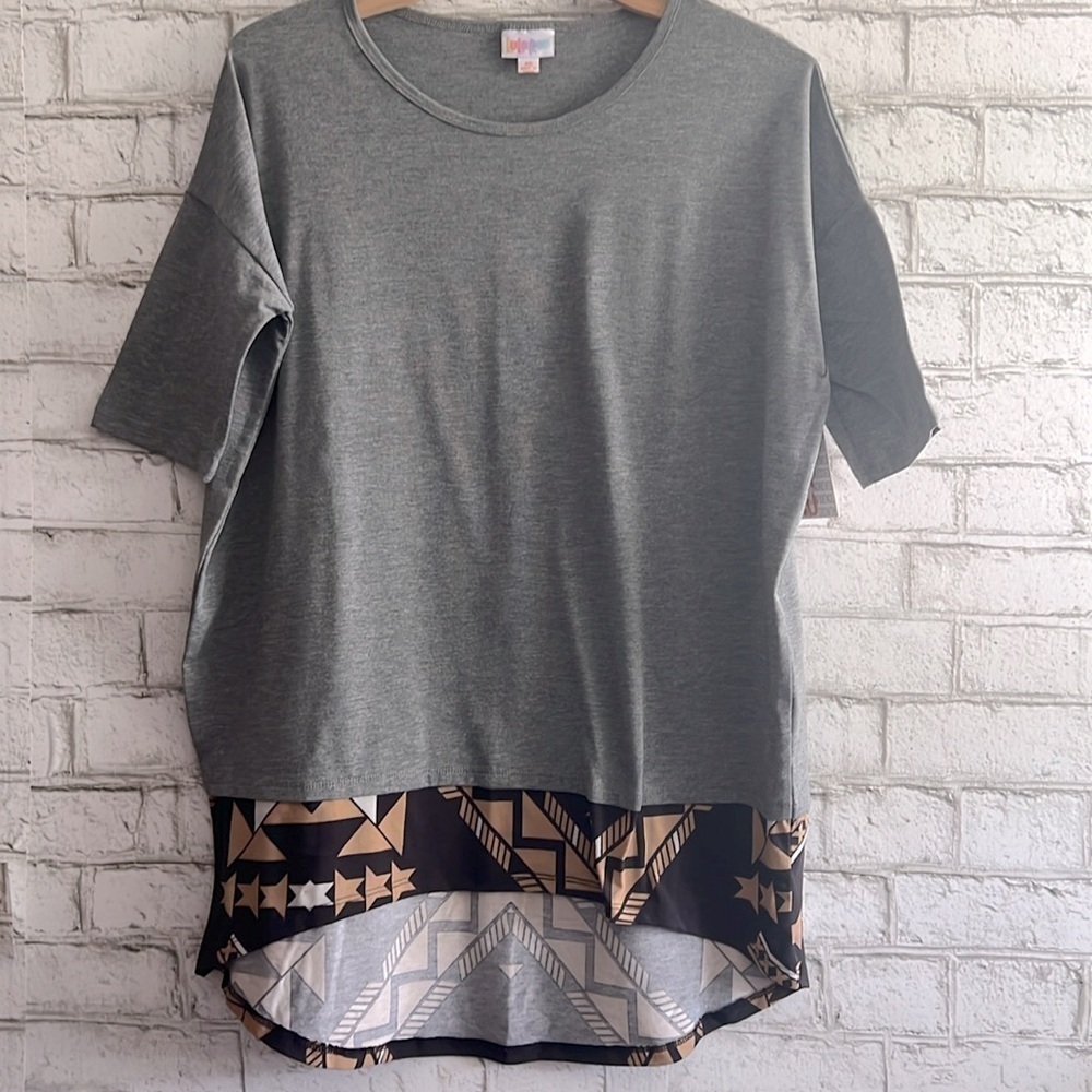 NEW!!! Short Sleeve Tee Oversized LuLaRoe Irma size XS Solid Gray